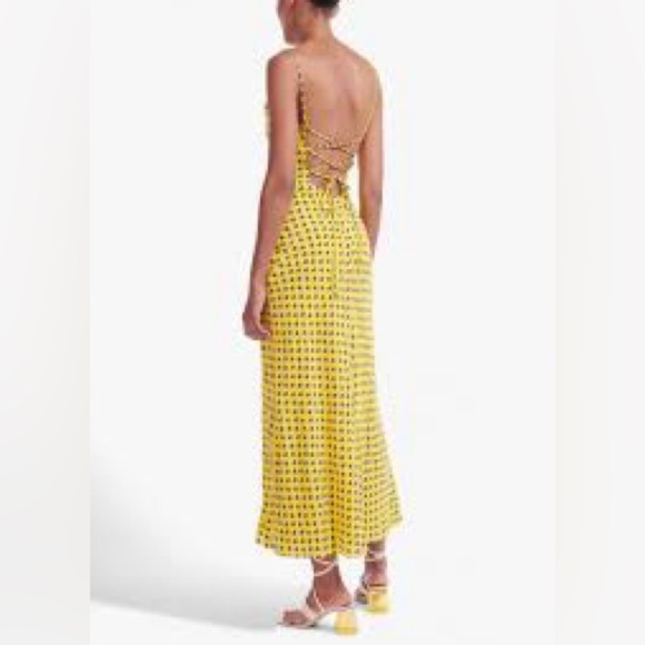 NWT Staud Bellamy Lace Up Back Floral Dress Soleil Calico - Picture 1 of 8